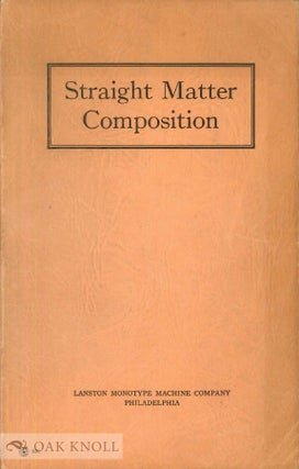 Order Nr. 139469 STRAIGHT MATTER COMPOSITION FOR STUDENTS OF THE KEYBOARD OPERATING COURSE OF THE...