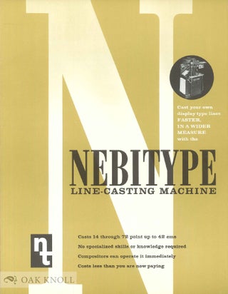 Order Nr. 139575 NEBITYPE. LINE-CASTING MACHINE. Nebitype