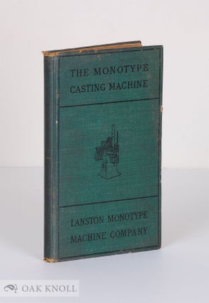 Order Nr. 139598 THE MONOTYPE CASTING MACHINE