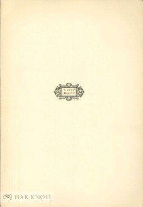 Order Nr. 139634 D.B. UPDIKE AND THE MERRYMOUNT PRESS. George L. Harding