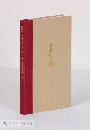 Order Nr. 140166 BRUCE ROGERS: AMERICAN TYPOGRAPHER. Georgia Mansbridge