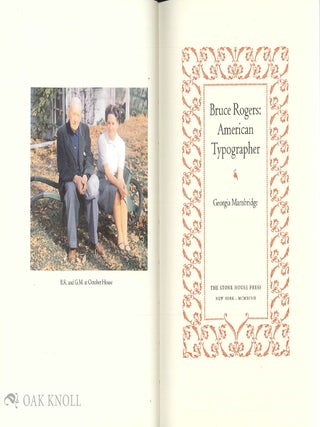 BRUCE ROGERS: AMERICAN TYPOGRAPHER.