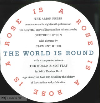 Order Nr. 140184 Prospectus for THE WORLD IS ROUND. Gertrude Stein