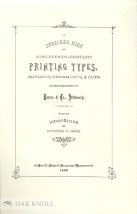 Order Nr. 140203 Prospectus for SPECIMEN BOOK OF NINETEENTH-CENTURY PRINTING TYPES, BORDERS,...