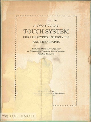 Order Nr. 140224 PRACTICAL TOUCH SYSTEM FOR LINE CASTING MACHINES. E. B Harding