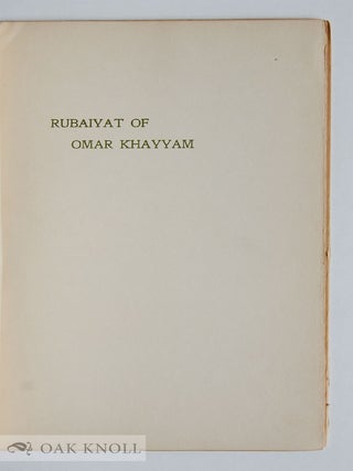 RUBAIYAT OF OMAR KHAYYAM.