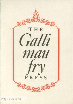 Order Nr. 140256 THE GALLIMAUFRY PRESS