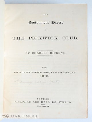 THE POSTHUMOUS PAPERS OF THE PICKWICK CLUB.