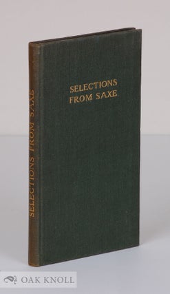 Order Nr. 140730 SELECTIONS FROM THE POEMS OF JOHN GODFREY SAXE. John Godfrey Saxe