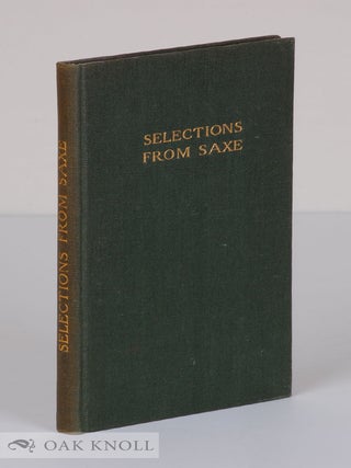 Order Nr. 140731 SELECTIONS FROM THE POEMS OF JOHN GODFREY SAXE. John Godfrey Saxe