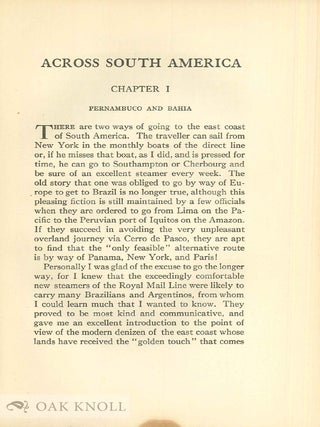 ACROSS SOUTH AMERICA: AN ACCOUNT OF A JOURNEY FROM BUENOS AIRES TO LIMA BY WAY OF POTOSÍ.