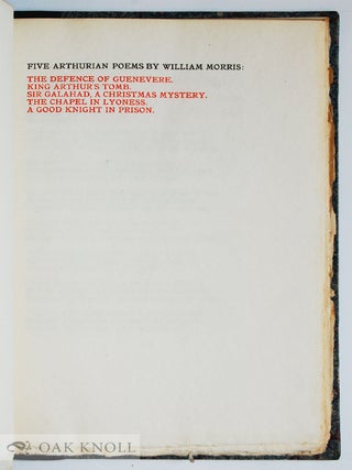 FIVE ARTHURIAN POEMS.