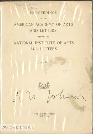 Order Nr. 141024 PROCEEDINGS OF THE AMERICAN ACADEMY AND THE NATIONAL INSTITUTE OF ARTS AND...