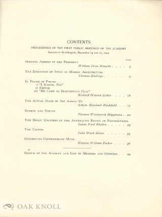 PROCEEDINGS OF THE AMERICAN ACADEMY AND THE NATIONAL INSTITUTE OF ARTS AND LETTERS.