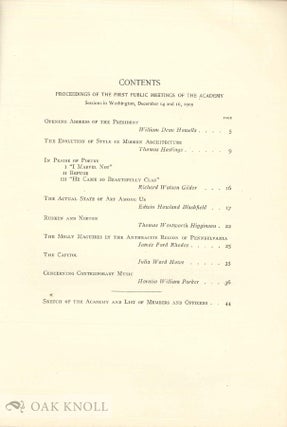 PROCEEDINGS OF THE AMERICAN ACADEMY AND THE NATIONAL INSTITUTE OF ARTS AND LETTERS.