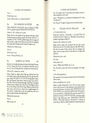 THOM GUNN, A BIBLIOGRAPHY: TWO VOLUMES.