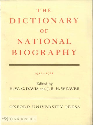THE DICTIONARY OF NATIONAL BIOGRAPHY, FOUNDED IN 1882 BY GEORGE SMITH. TWENTY-EIGHT VOLUMES.