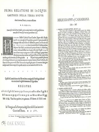 A BIBLIOGRAPHY OF CANADIANA, BEING ITEMS IN THE PUBLIC LIBRARY OF TORONTO, CANADA, RELATING TO THE EARLY HISTORY AND DEVELOPMENT OF CANADA. With FIRST SUPPLEMENT. With SECOND SUPPLEMENT Edited by Sandra Alston and Karen Evans (in two volumes)
