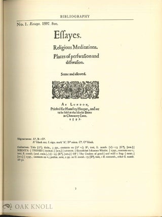 FRANCIS BACON, A BIBLIOGRAPHY OF HIS WORKS AND OF BACONIANA TO THE YEAR 1750.