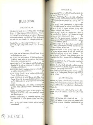 CENSUS OF SHAKESPEARE'S PLAYS IN QUARTO 1594-1709. Revised and Extended by Henrietta C. Bartlett.