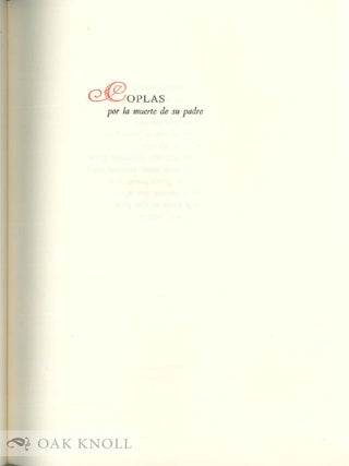 COPLAS: POR LA MUERTA DE SU PADRE.