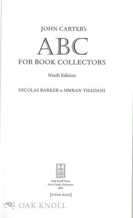 ABC FOR BOOK COLLECTORS 9TH ED.