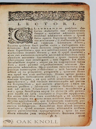 CL. CLAUDIANI QUAE EXSTANT: EX EMENDATIONE NICOLAI HEINSY DAN: F.
