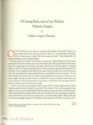 CON AMORE: VALENTI ANGELO. A BIBLIOGRAPHY 1971-1982.