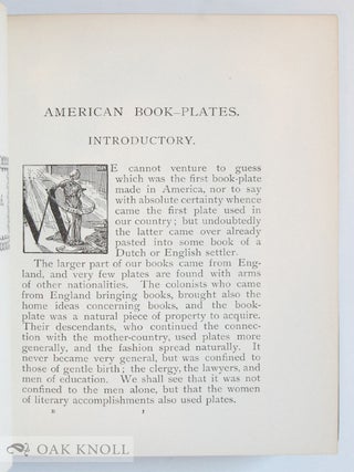 AMERICAN BOOK-PLATES, A GUIDE TO THEIR STUDY 1905