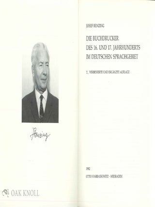 BUCHDRUCKER DES 16. UND 17. JAHRHUNDERTS IM DEUTSCHEN SPRACHGEBIET.