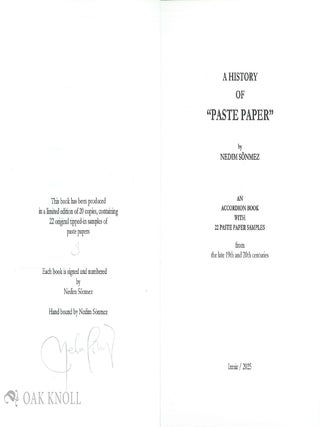 A HISTORY OF "PASTE PAPER".