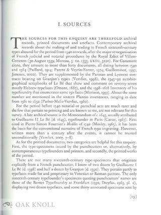 FRENCH RENAISSANCE PRINTING TYPES: A CONSPECTUS