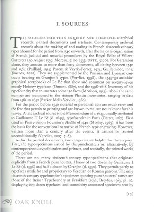 FRENCH RENAISSANCE PRINTING TYPES: A CONSPECTUS