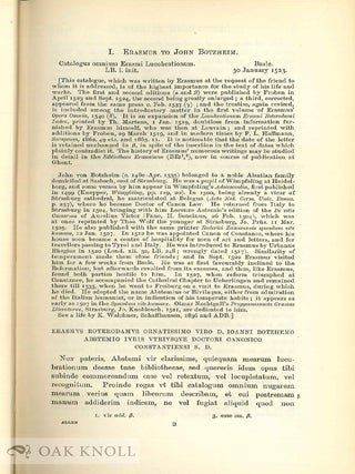 OPUS EPISTOLARUM DES. ERASMI ROTERODAMI. TWELVE VOLUMES.