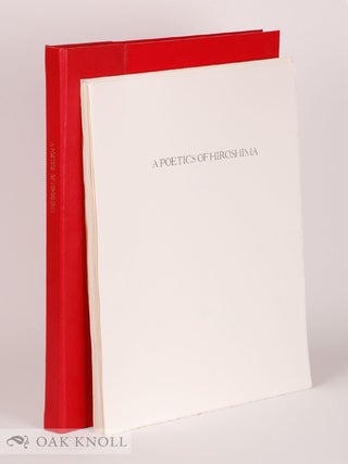 Order Nr. 142221 A POETICS OF HIROSHIMA. William Heyen