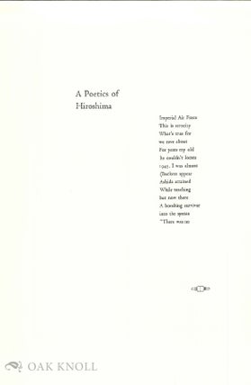 A POETICS OF HIROSHIMA.