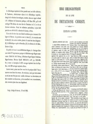 ESSAI BIBLIOGRAPHIQUE SUR LE LIVRE DE IMITATIONE CHRISTI.