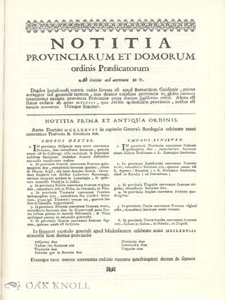 SCRIPTORES ORDINIS PRAEDICATORUM RECENSITI NOTISQUE HISTORICIS ET CRITICS ILLUSTRATI (with) SCRIPTORES ORDINIS PRAEDICATORUM RECENSITI NOTIS ETC., AD ANNUM 1700 (1700-1750). SIX VOLUMES IN TOTAL.