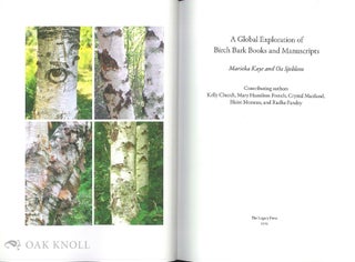 A GLOBAL EXPLORATION OF BIRCH BARK BOOKS AND MANUSCRIPTS