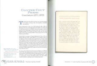 MADE (BY HAND) IN THE MIDWEST: THE CONTRE COUP PRESS, 1979-2019: THE JEAN-FRANÇOIS VILAIN & ROGER S. WIECK COLLECTION OF PRIVATE PRESSES, EPHEMERA, & RELATED REFERENCE