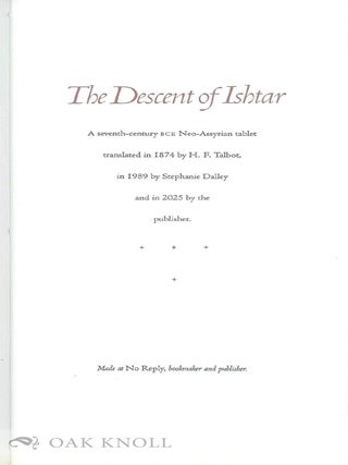 THE DESCENT OF ISHTAR.