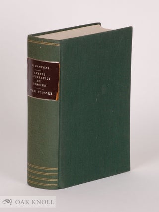 Order Nr. 142352 ANNALI TIPOGRAFICI DEI SONCINO. Giacomo Manzoni