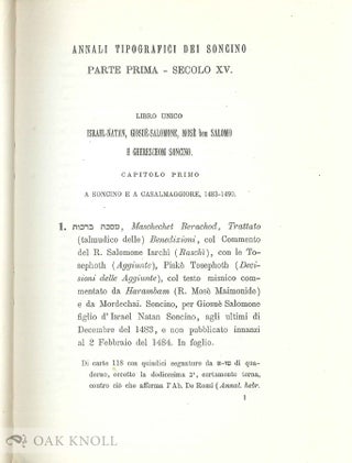 ANNALI TIPOGRAFICI DEI SONCINO.