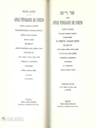 ANNALI TIPOGRAFICI DEI SONCINO.
