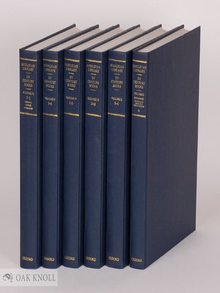 Order Nr. 142359 CATALOGUE OF BOOKS PRINTED IN THE FIFTEENTH CENTURY NOW IN THE BODLEIAN LIBRARY....