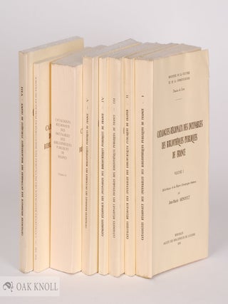 Order Nr. 142371 CATALOGUES RÉGIONAUX DES INCUNABLES DES BIBLIOTHÈQUES PUBLIQUES DE FRANCE....