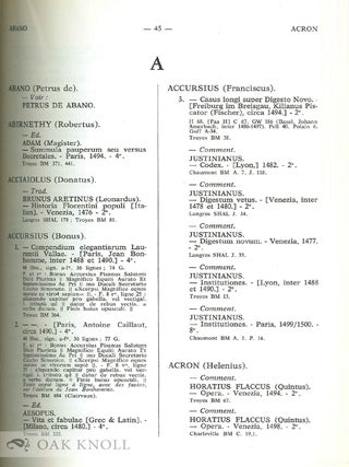 CATALOGUES RÉGIONAUX DES INCUNABLES DES BIBLIOTHÈQUES PUBLIQUES DE FRANCE.