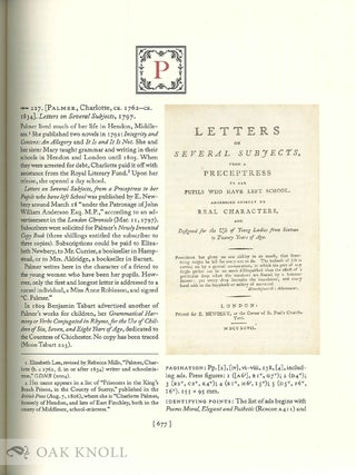 THE HOUSE OF NEWBERY: ILLUSTRATED BOOKS FOR YOUNG READERS, 1740-1800. A CATALOGUE OF THE COLLECTION IN THE COTSEN CHILDREN'S LIBRARY.