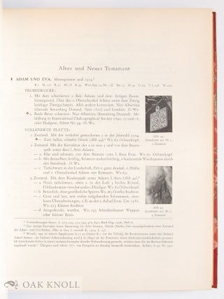 DÜRER-KATALOG, EIN HANDBUCH ÜBER ALBRECHT DÜRERS STICHE, RADIERUNGEN, HOLZSCHNITTE, DEREN ZUSTÄNDE, AUSGABEN UND WASSERZEICHEN