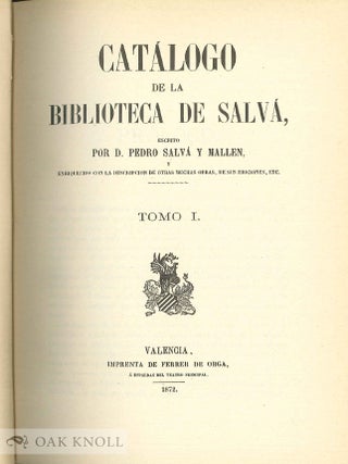 CATÁLOGO DE LA BIBLIOTECA DE SALVÁ.